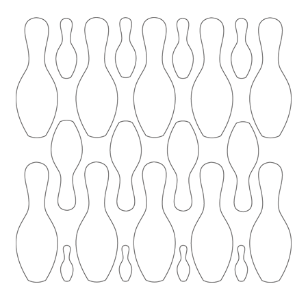 Bowling Pin Vinyl Sticker Sheet - White - 22 per sheet - 4 asst. sizes