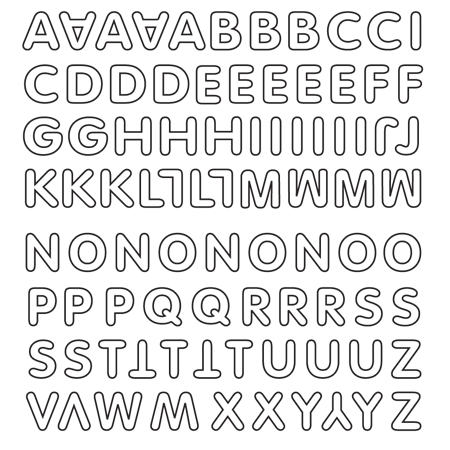 Petite - 1/2" White Vinyl Alphabet Sheet -86 per sheet