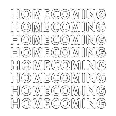 Petite - 1/2" White Vinyl "HOMECOMING" Sheet -8 sets per sheet