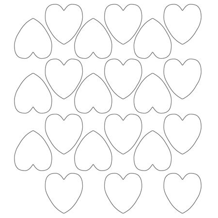 Heart Vinyl Sticker Sheet - White - 21 per sheet