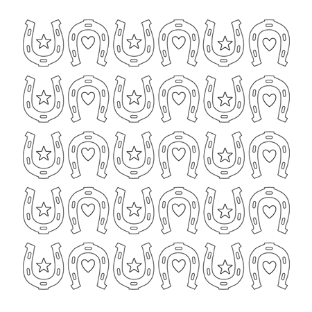 Horseshoe Vinyl Sticker Sheet - White - 20 per sheet