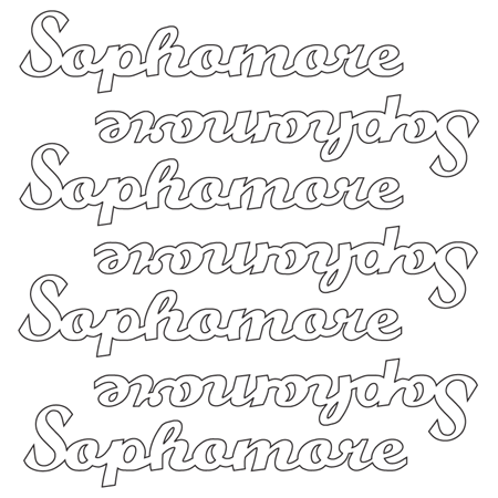 Sophomore Vinyl Sticker Sheet - White - 7 per sheet