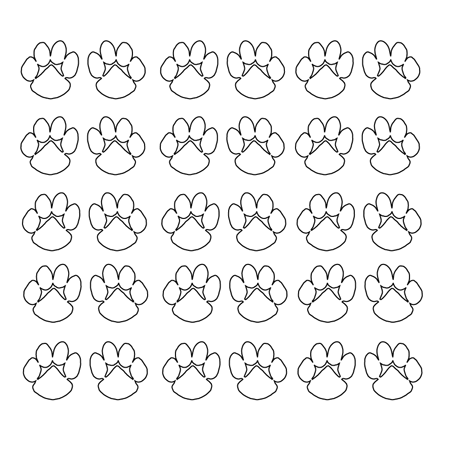Mini Paw Vinyl Sticker Sheet - White - 30 per sheet
