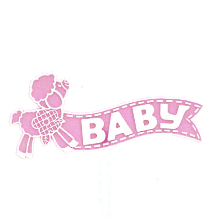 Baby w/Lamb 2" Pick - Pink - 2 pc. pkg.