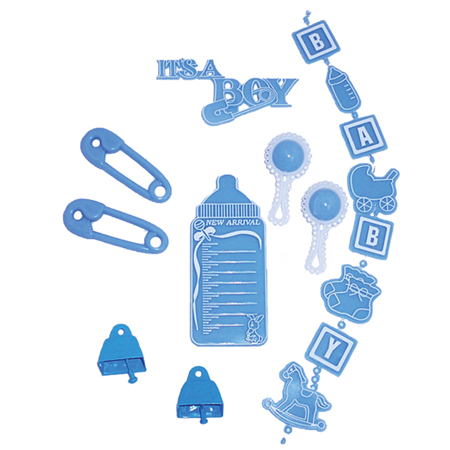 Baby Trinket Asst. #1 - Blue - 9 pc. pkg.