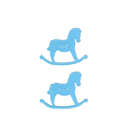 Rocking Horse - Pegable Stickers - Blue - 2 per sheet