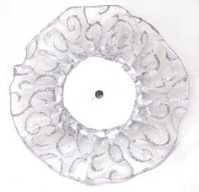 8" Sheer Wired Backer - White/Silver