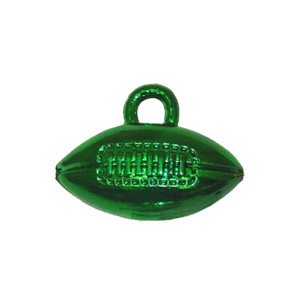 1" Metallic Emerald Footballs - 4 pc. pkg.