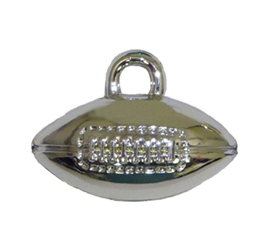 1.5" Metallic Silver Footballs - 36 pc. pkg.