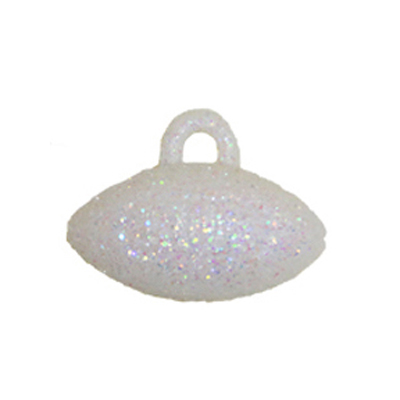 1" White Iridescent Glitter Footballs -    12 pc. pkg.
