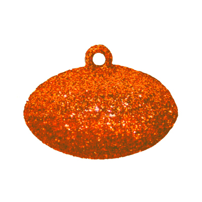 2" Orange Glitter Footballs - 6 pc. pkg.