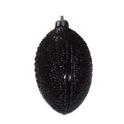 3" Metallic Black Football Ornament - 1 pc. pkg.