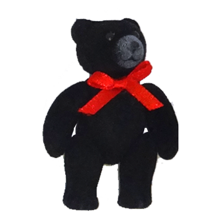 Flocked Jointed Bear - 2.25" - Black - 1 pc. pkg.