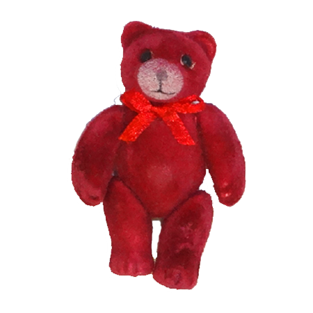 Flocked Jointed Bear - 2.25" - Burgundy - 1 pc. pkg.
