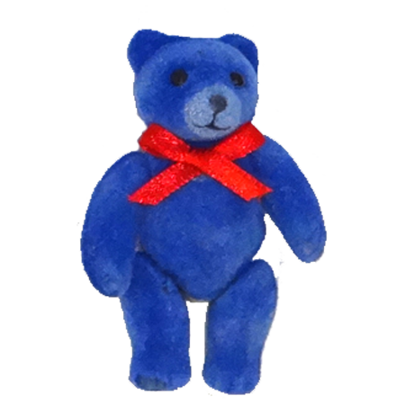 Flocked Jointed Bear - 2.25" - Royal - 1 pc. pkg.