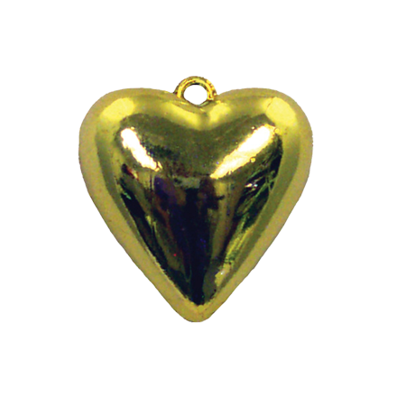1.5" Puffed Heart - Metallic Gold - 2 pc. pkg.