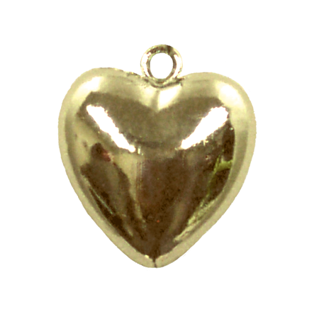 1" Puffed Heart - Metallic Gold - 2 pc. pkg.