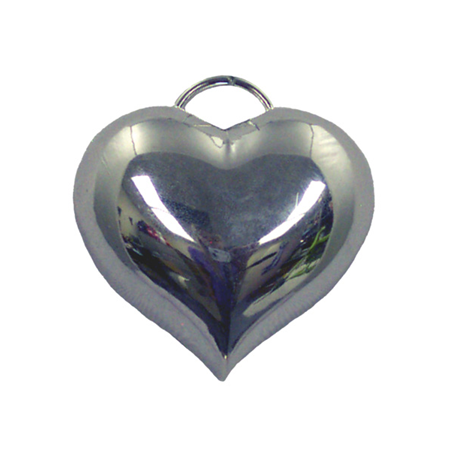 2.5" Puffed Heart - Metallic Silver - 1 pc. pkg.