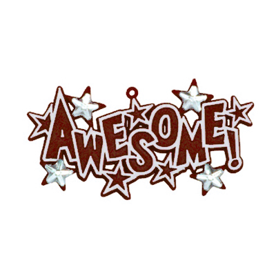 Awesome Charm with Rhinestone Stars - 3.25" - Burgundy