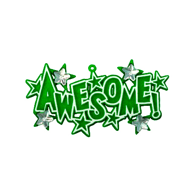 Awesome Charm with Rhinestone Stars - 3.25" - Emerald