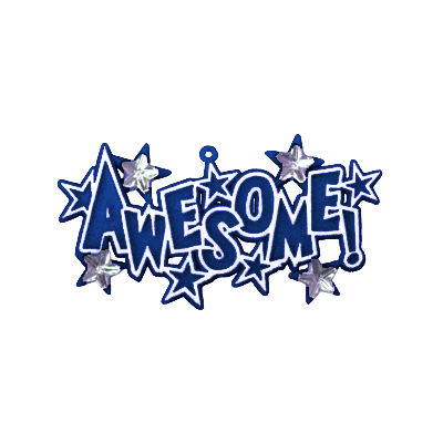 Awesome Charm with Rhinestone Stars - 3.25" - Navy