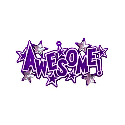 Awesome Charm with Rhinestone Stars - 3.25" - Purple