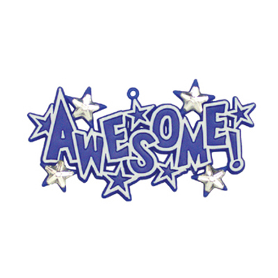 Awesome Charm with Rhinestone Stars - 3.25" - Royal