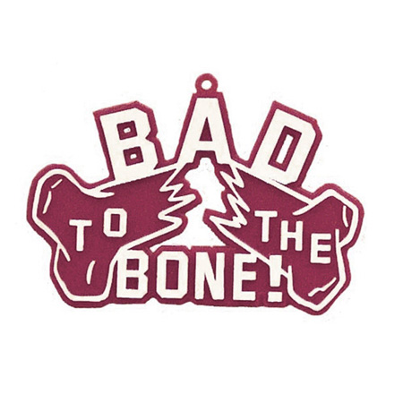 Bad To The Bone Charm - 3.75" - Burgundy/White - 2 pc. pkg.