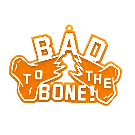 Bad To The Bone Charm - 3.75" - Orange/White - 2 pc. pkg.