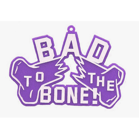 Bad To The Bone Charm - 3.75" - Purple/White - 2 pc. pkg.