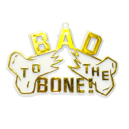 Bad To The Bone Charm - 3.75" - Black/White - 2 pc. pkg.