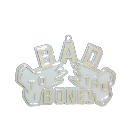 Bad To The Bone Charm - 3.75" - White/Metallic Silver - 2 pc. pkg.