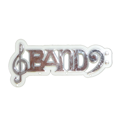 Band Charm - 3.5" - White/Metallic Silver - 2 pc. pkg.