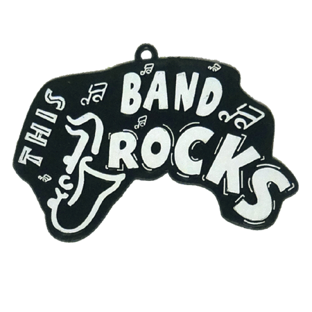 This Band Rocks Charm - 3" - Black/White - 1 pc. pkg.