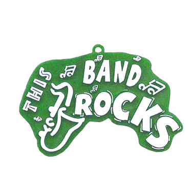 This Band Rocks Charm - 3" - Emerald/White - 1 pc. pkg.