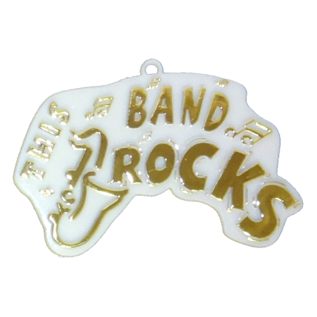 This Band Rocks Charm - 3" - White/Metallic Gold - 1 pc. pkg.