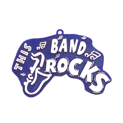 This Band Rocks Charm - 3" - Navy/White - 1 pc. pkg.