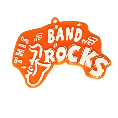 This Band Rocks Charm - 3" - Orange/White - 1 pc. pkg.