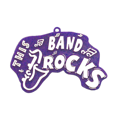 This Band Rocks Charm - 3" - Purple/White - 1 pc. pkg.