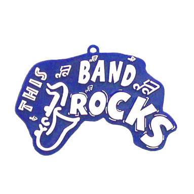 This Band Rocks Charm - 3" - Royal/White - 1 pc. pkg.