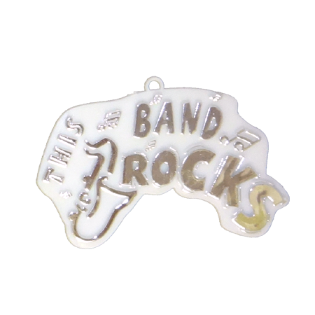This Band Rocks Charm - 3" - White/Metallic Silver - 1 pc. pkg.