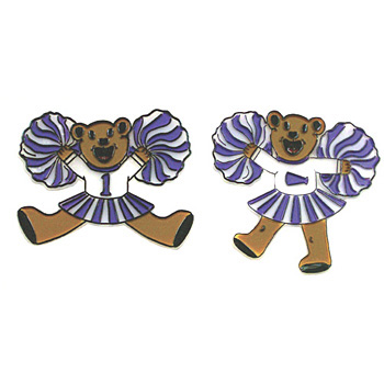 Cheerleader Bears - 3" - Purple - 2 styles per pkg.