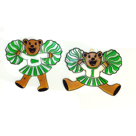 Cheerleader Bears - 3" - Emerald - 2 styles per pkg.