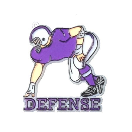 Defense Player - 2.25" - White/Purple - 2 pc. pkg.