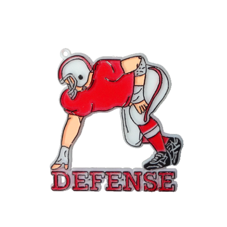 Defense Player - 2.25" - White/Red - 2 pc. pkg.
