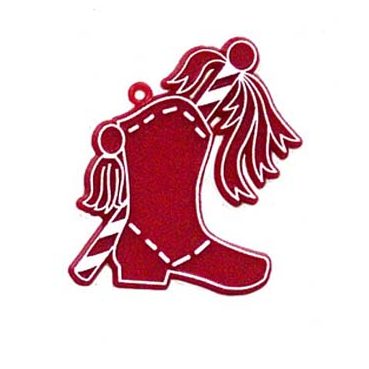 Drill Boot Charm - 2.5" - Red/White - 2 pc. pkg.