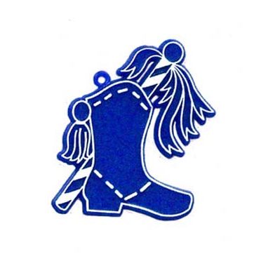 Drill Boot Charm - 2.5" - Royal/White - 2 pc. pkg.