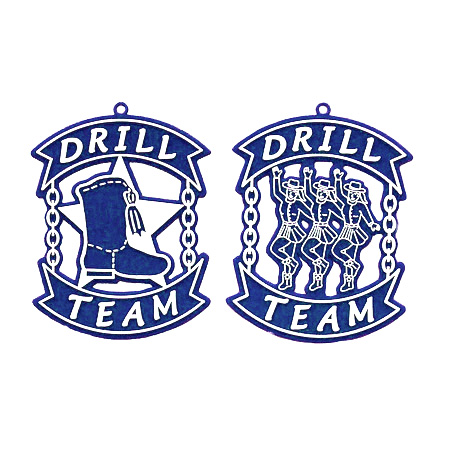 Drill Team Duo Charms -4" -  Navy/White - 2 styles per pkg.