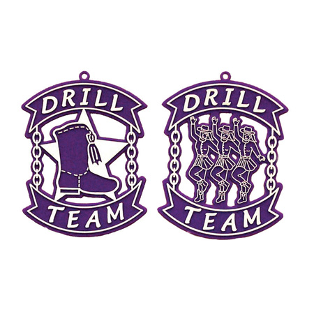 Drill Team Duo Charms -4" -  Purple/White - 2 styles per pkg.