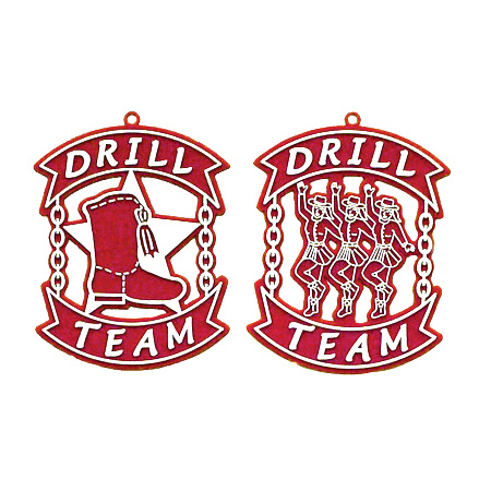 Drill Team Duo Charms -4" -  Red/White - 2 styles per pkg.